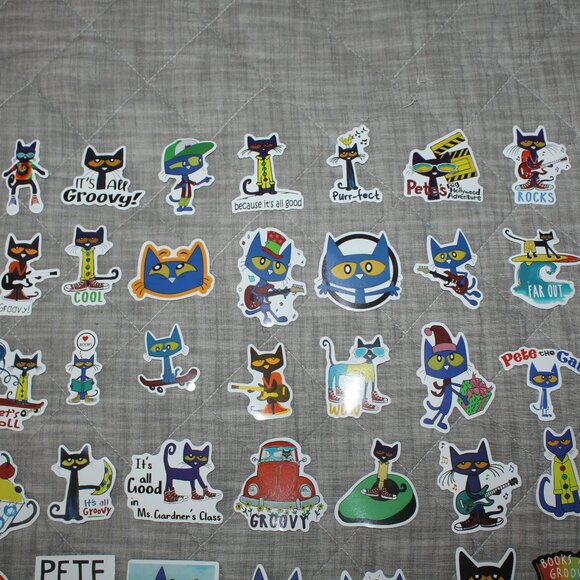 Lot of 50 Glossy Pete The Cat Stickers - Picture 3 of 5